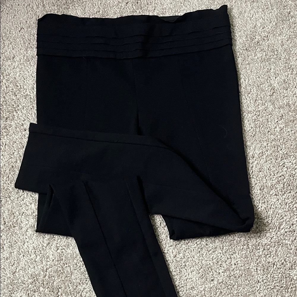 Diane Von Furstenberg Black Pants Plaggings Size 4 With Hologram